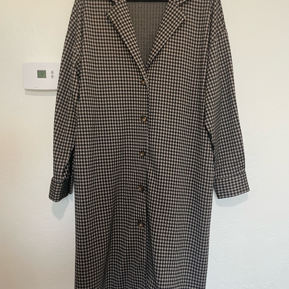 Checkered Long Duster Cardi